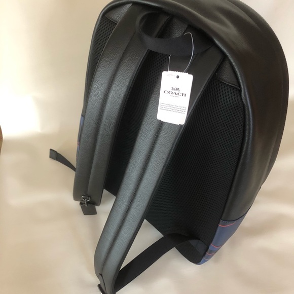 COACH Charles Blue/Multicolor Camo Print Backpack - Picture 4 of 8